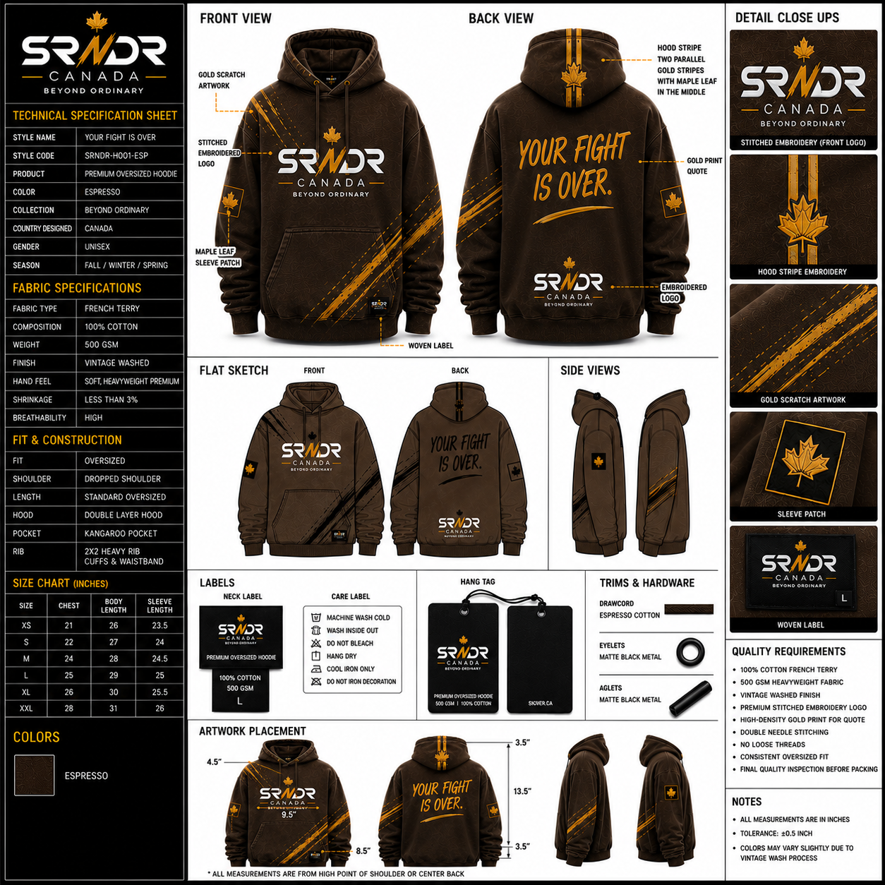 Vintage Washed Espresso Hoodie